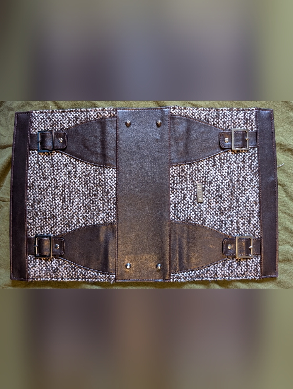 Miche Black and White Tweed Leather Purse Cover
